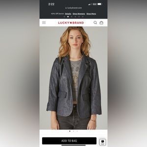 Crinkle Authentic Leather Blazer